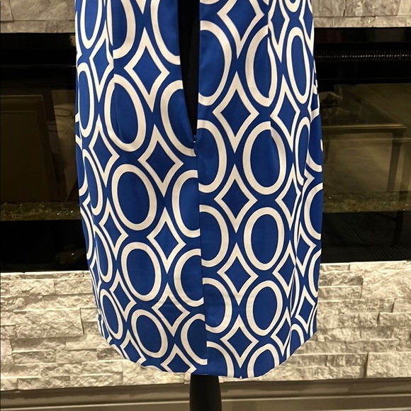 Alyx Blue and White Sleeveless Sheath Mini Dress size 10 - Picture 9 of 10